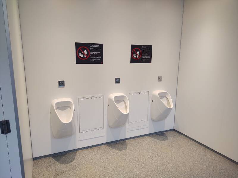 Urinals in the public restrooms at Þingvellir.