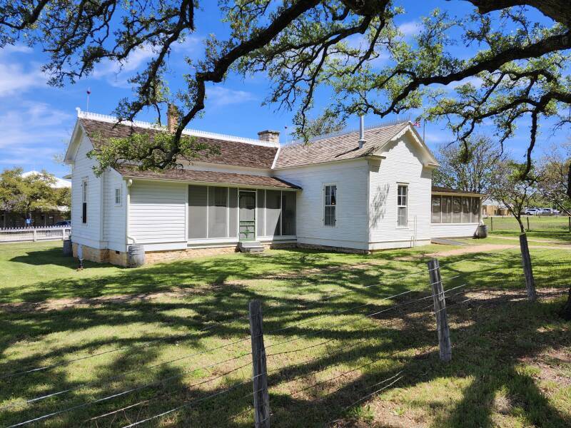 Back side of Lyndon Johnson's boyhood home in Johnson City, Texas.