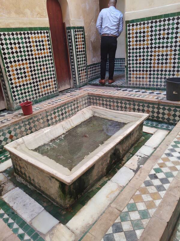 Ablutions fountain in the Bou Inania Madrasa in Fez.