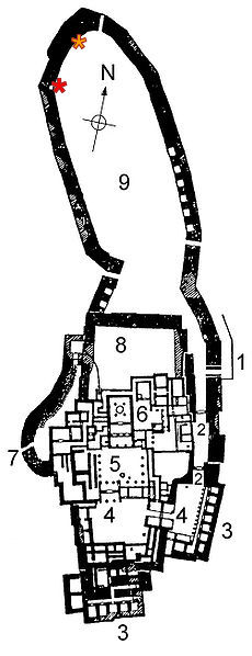 A plan of the fortress of Tiryns.