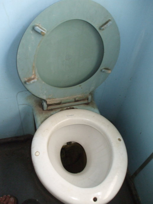 Toilet on a train crossing Bulgaria from Istanbul to Bucharest.