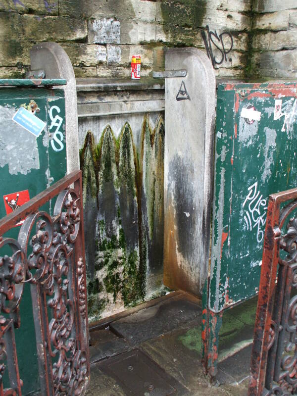 Urinal at Saint Catherine's Cathedral in Brussels, Belgium.