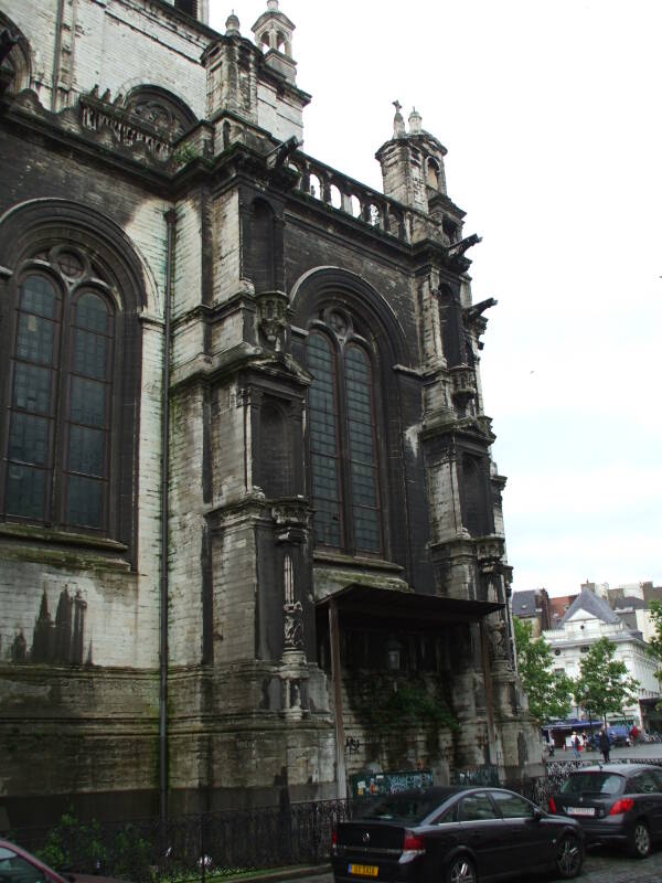 Urinal at Saint Catherine's Cathedral in Brussels, Belgium.