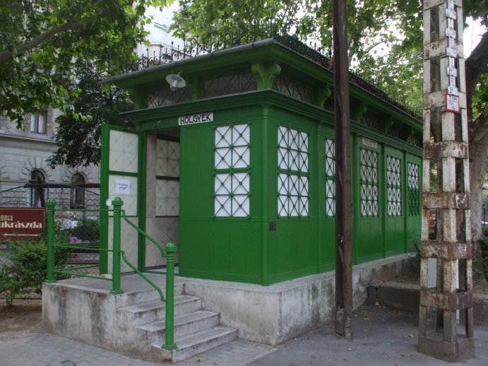 Public toilet in Budapest, Hungary.