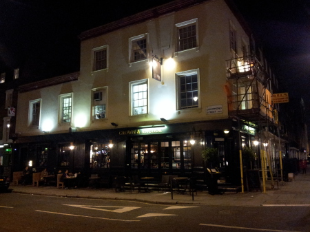 Exterior of The Crown and Anchor Pub in London.