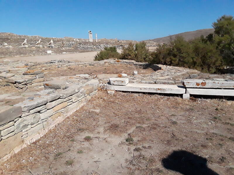 Roman-era public baths at the northwest corner of the Agora of the Italians.