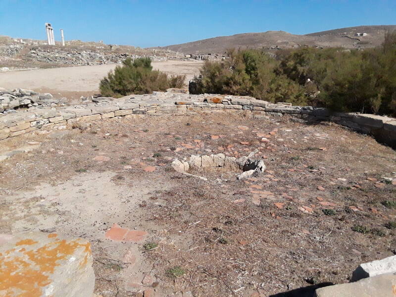 Roman-era public baths at the northwest corner of the Agora of the Italians.