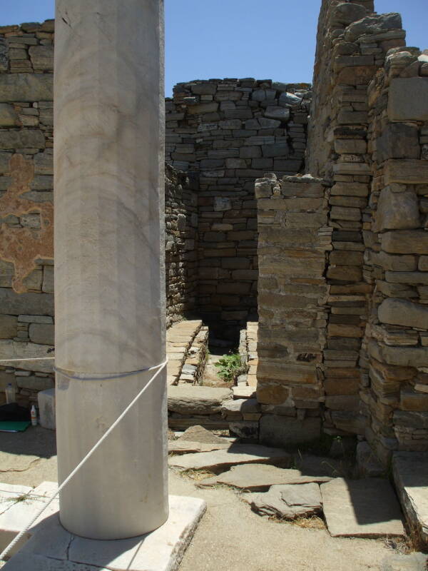 Latrine and drain in the House of the Trident on Delos.