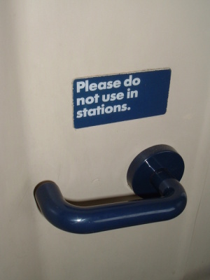 Toilet on board the Great Northern Railway.