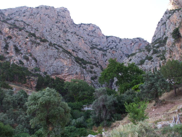 The ravine separating the two Phaedriades at Delphi.