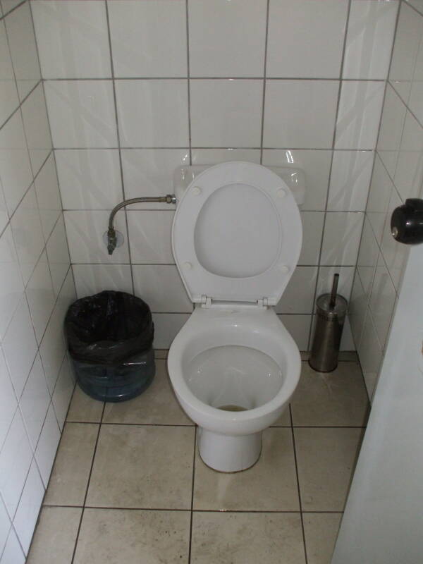 Toilet in Proastiakos train station in Athens, Greece.