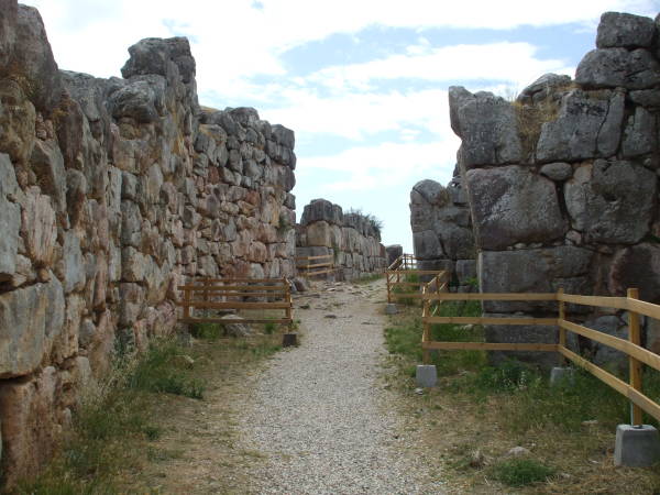 The entrance ramp at the fortress of Tiryns.