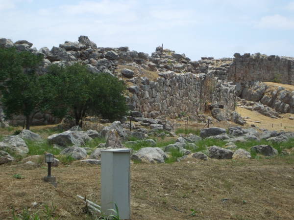 Massive exterior stone walls of Tiryns.