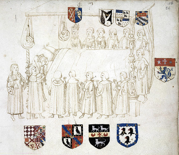 The deathbed of Henry VII in 1509, from https://commons.wikimedia.org/wiki/File:HenryVIIdeathbed.jpg