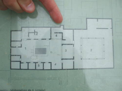Plan of ancient house in Paestum, south of Salerno, Italy.