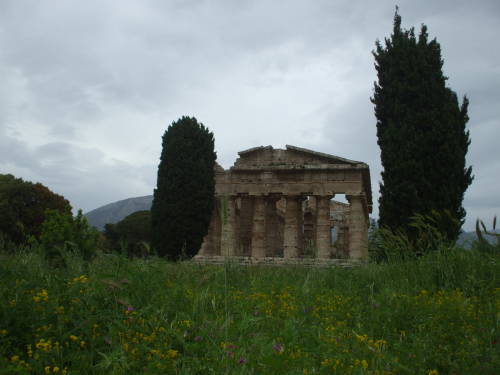 Temple of Athena at Paestum, south of Salerno, Italy.