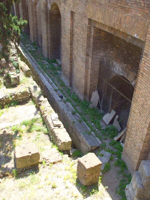 Toilets in Pompey's portico in Rome, Italy.