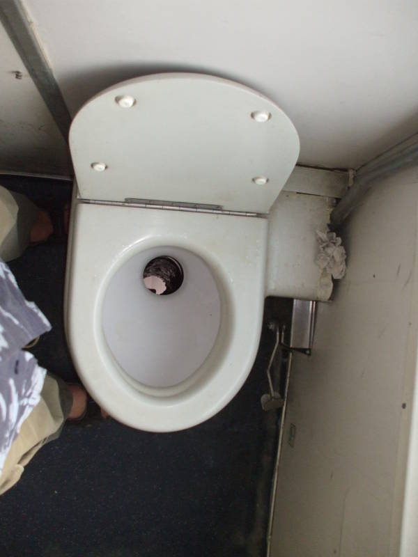 Toilet on an Italian train.
