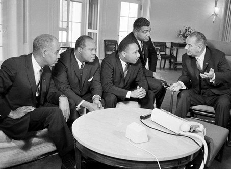 Lyndon Baines Johnson meeting with Civil Rights leaders.