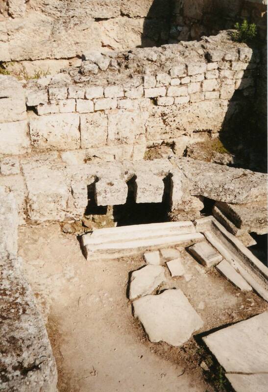 Ancient Greek toilets in Corinthos, Greece.