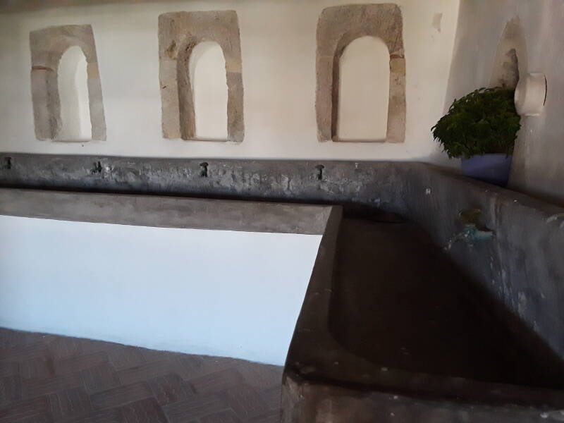 Communal wash basin at the Cave of the Apocalypse on Patmos.