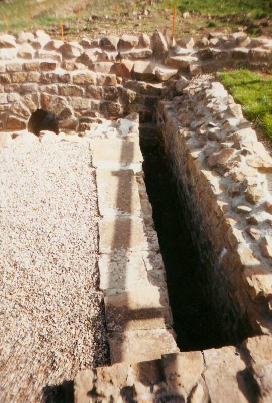 Roman toilets at a military garrison near Hadrian's Wall.