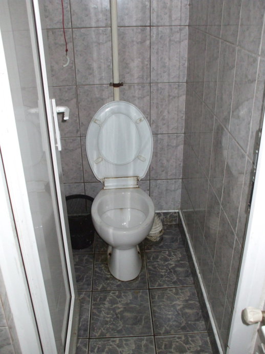 Toilet at the train station in Suceava, Romania.
