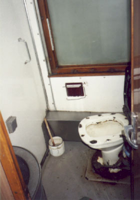 Russian passenger train toilet.