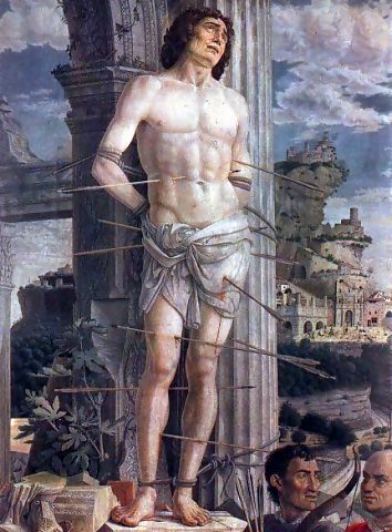 Saint Sebastian, by Andrea Mantegna, 1480, Musée du Louvre, Paris, from https://en.wikipedia.org/wiki/File:Sebastia.jpg