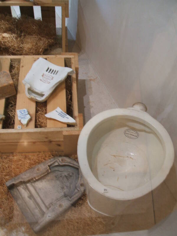 19th century Scottish industrial porcelain production of toilets.