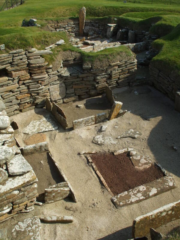 House 4 of Skara Brae Neolithic settlement beside the Bay of Skaill in the Orkney Islands.