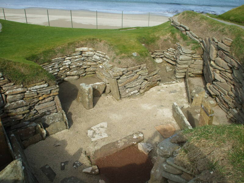 House 2 of Skara Brae Neolithic settlement beside the Bay of Skaill in the Orkney Islands.