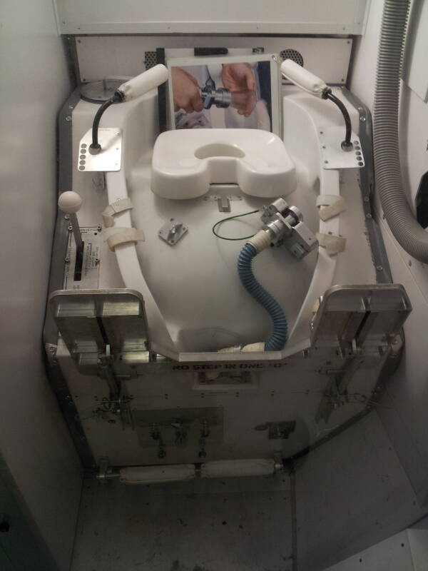 Toilet on board the U.S. Space Shuttle.