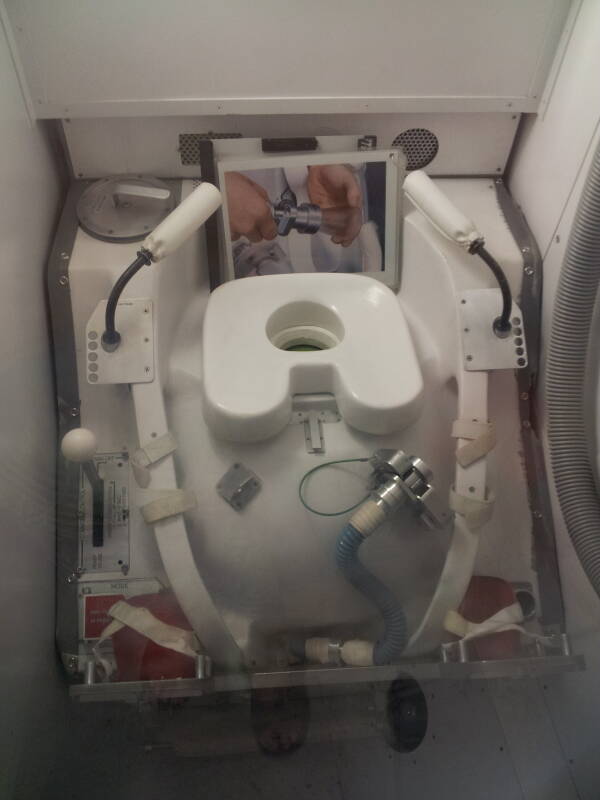 Toilet on board the U.S. Space Shuttle.