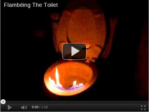 KILL IT WITH FIRE!  Flambéing a toilet for extra cleanliness.